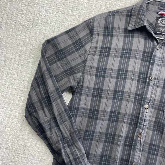 Le Temps des Cerises Plaid Button Up Shirt Men’s Sz S Gray Black Long Sleeve - Picture 3 of 14